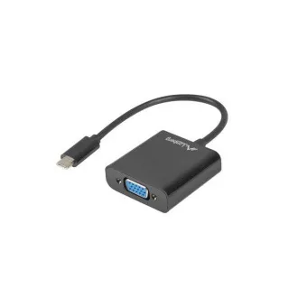 LANBERG USB-C(M) 3.1 - VGA(F) adapter kábel 15CM fekete LANBERG USB-C(M) 3.1 - VGA(F) adapter kábel 15CM fekete