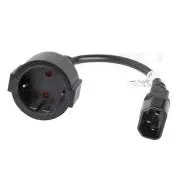 LANBERG IEC 320 C14 - SCHUKO(F) adapterkábel szünetmentes tápegységhez 20CM fekete