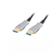 LANBERG Nagy sebességű aktív optikai kábel Ethernet 2.0-val, 4K@60Hz, M/M, hossza 20 m, fekete, aranyozott csatlakozókkal
