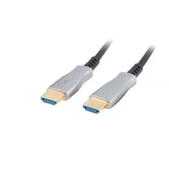 LANBERG Nagy sebességű aktív optikai kábel Ethernet 2.0-val, 4K@60Hz, M/M, hossza 20 m, fekete, aranyozott csatlakozókkal