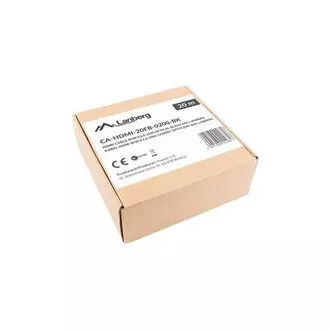 LANBERG Nagy sebességű aktív optikai kábel Ethernet 2.0-val, 4K@60Hz, M/M, hossza 20 m, fekete, aranyozott csatlakozókkal
