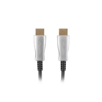 LANBERG Nagy sebességű aktív optikai kábel Ethernet 2.0-val, 4K@60Hz, M/M, 30 m hosszú, fekete, aranyozott csatlakozókkal