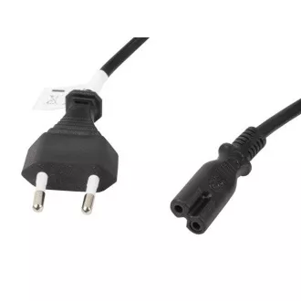 LANBERG CEE 7/16 IEC 320 C7 EURO (RADIO) Tápkábel 3M VDE fekete