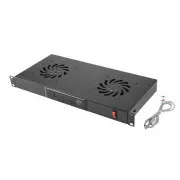 LANBERG 19" ventilátor egység / szellőztetőpanel LCD-vel 2 ventilátor   termosztát 230V FEKETE