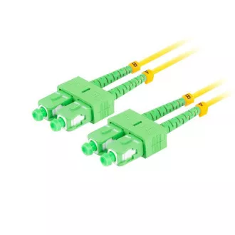 LANBERG optikai patch kábel SM SC/APC-SC-SC/APC duplex 2m LSZH G657A1 3mm átmérőjű, sárga színben LANBERG optikai patch kábel SM SC/APC-SC-SC/APC duplex 2m LSZH G657A1 3mm átmérőjű, sárga színben