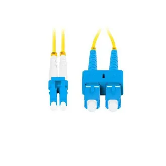 LANBERG optikai patch kábel SM SC/UPC-LC/UPC duplex 2m LSZH G657A1 átmérő 3mm, sárga színű
