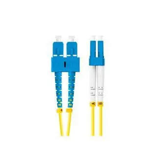 LANBERG optikai patch kábel SM SC/UPC-LC/UPC duplex 2m LSZH G657A1 átmérő 3mm, sárga színű