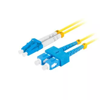 LANBERG optikai patch kábel SM SC/UPC-LC/UPC duplex 5m LSZH G657A1 átmérő 3mm, sárga színű