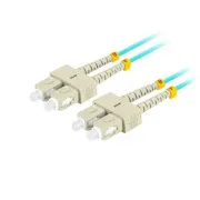 LANBERG optikai patch kábel MM SC/UPC-SC/UPC duplex 2m LSZH OM3 50/125 3mm átmérőjű, ciánkék színben