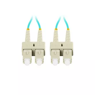 LANBERG optikai patch kábel MM SC/UPC-SC/UPC duplex 2m LSZH OM3 50/125 3mm átmérőjű, ciánkék színben LANBERG optikai patch kábel MM SC/UPC-SC/UPC duplex 2m LSZH OM3 50/125 3mm átmérőjű, ciánkék színben