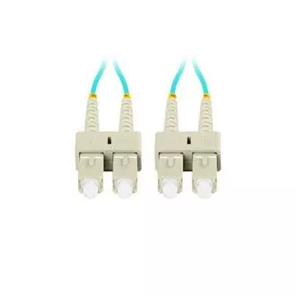LANBERG optikai patch kábel MM SC/UPC-SC/UPC duplex 2m LSZH OM3 50/125 3mm átmérőjű, ciánkék színben LANBERG optikai patch kábel MM SC/UPC-SC/UPC duplex 2m LSZH OM3 50/125 3mm átmérőjű, ciánkék színben