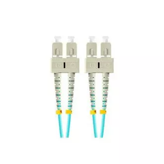 LANBERG optikai patch kábel MM SC/UPC-SC/UPC duplex 3m LSZH OM3 50/125 átmérő 3mm, színe ciánkék LANBERG optikai patch kábel MM SC/UPC-SC/UPC duplex 3m LSZH OM3 50/125 átmérő 3mm, színe ciánkék