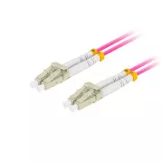 LANBERG optikai patch kábel MM LC/UPC-LC/UPC duplex 1m LSZH OM4 50/125 átmérő 3mm, magenta színben