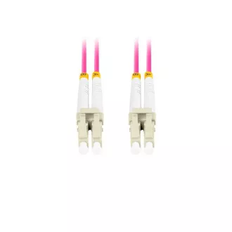 LANBERG optikai patch kábel MM LC/UPC-LC/UPC duplex 1m LSZH OM4 50/125 átmérő 3mm, magenta színben LANBERG optikai patch kábel MM LC/UPC-LC/UPC duplex 1m LSZH OM4 50/125 átmérő 3mm, magenta színben