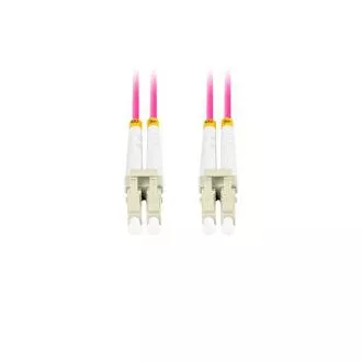 LANBERG optikai patch kábel MM LC/UPC-LC/UPC duplex 1m LSZH OM4 50/125 átmérő 3mm, magenta színben LANBERG optikai patch kábel MM LC/UPC-LC/UPC duplex 1m LSZH OM4 50/125 átmérő 3mm, magenta színben