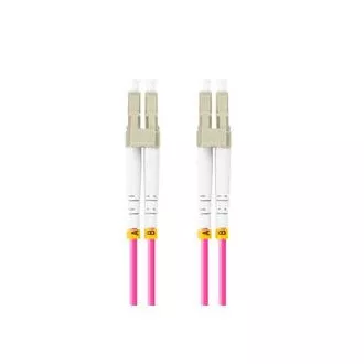 LANBERG optikai patch kábel MM LC/UPC-LC/UPC duplex 1m LSZH OM4 50/125 átmérő 3mm, magenta színben LANBERG optikai patch kábel MM LC/UPC-LC/UPC duplex 1m LSZH OM4 50/125 átmérő 3mm, magenta színben