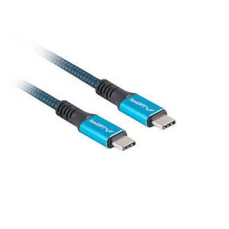 Lanberg USB-C M/M 4.0 kábel 0.5m 100W 8K 30Hz kék-fekete