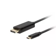 Lanberg USB-C(M)->DisplayPort(M) kábel 0.5m 4K 60Hz fekete
