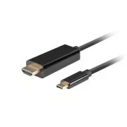 Lanberg USB-C(M)->HDMI(M) kábel 0.5m 4K 60Hz fekete