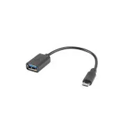 LANBERG USB Micro (M) 2.0 USB-A(F) adapter kábel 15CM fekete OTG