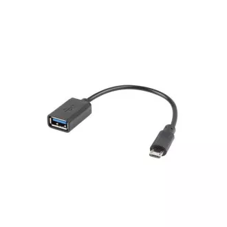 LANBERG USB Micro (M) 2.0 USB-A(F) adapter kábel 15CM fekete OTG