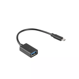 LANBERG USB Micro (M) 2.0 USB-A(F) adapter kábel 15CM fekete OTG
