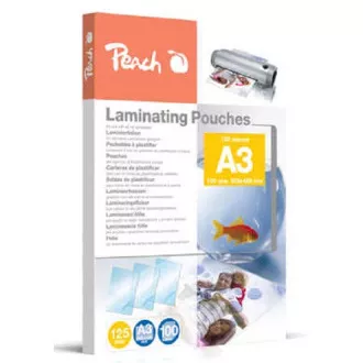 PEACH lamináló fóliák A3 (303x426mm), 125mic, fényes, 100db