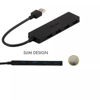 i-Tec USB3.0 HUB 4 portos, passzív, SLIM