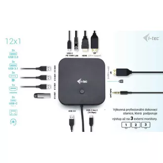 I-tec USB-C HDMI   Dual DP dokkolóállomás Power Delivery 100 W   i-tec univerzális töltő 112 W