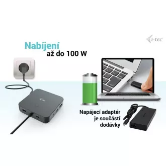 I-tec USB-C HDMI   Dual DP dokkolóállomás Power Delivery 100 W   i-tec univerzális töltő 112 W