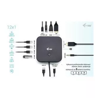 I-tec USB-C HDMI   Dual DP dokkolóállomás Power Delivery 100 W   i-tec univerzális töltő 112 W