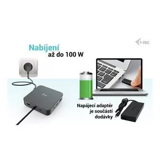 I-tec USB-C HDMI   Dual DP dokkolóállomás Power Delivery 100 W   i-tec univerzális töltő 112 W