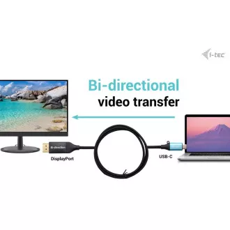 I-tec USB-C DisplayPort kétirányú kábel adapter 8K/30Hz 150cm