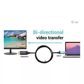 I-tec USB-C DisplayPort kétirányú kábel adapter 8K/30Hz 150cm