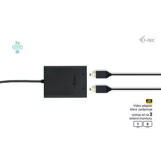 I-tec USB-C Dual 4K/60Hz (egyszeres 8K/30Hz) DP videó adapter