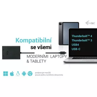 I-tec USB-C Dual 4K/60Hz (egyszeres 8K/30Hz) DP videó adapter