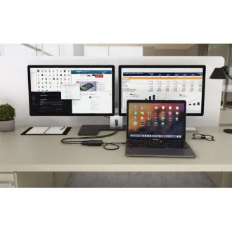 I-tec USB-C Dual 4K/60Hz (egyszeres 8K/30Hz) DP videó adapter