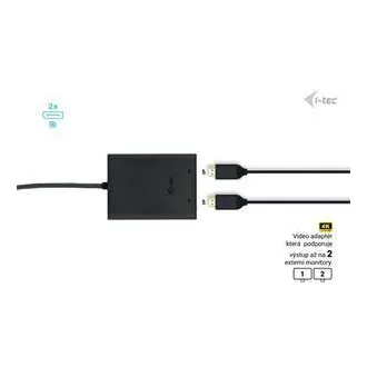 I-tec USB-C Dual 4K/60Hz (egyszeres 8K/30Hz) DP videó adapter