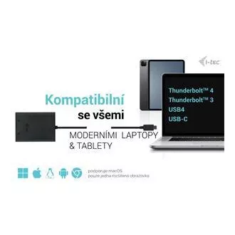 I-tec USB-C Dual 4K/60Hz (egyszeres 8K/30Hz) DP videó adapter