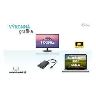 I-tec USB-C Dual 4K/60Hz (egyszeres 8K/30Hz) DP videó adapter