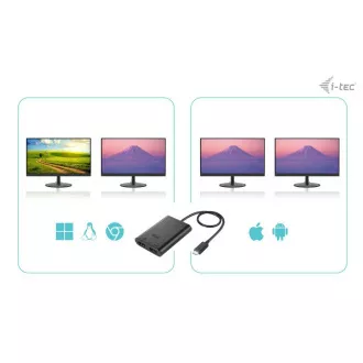 I-tec USB-C Dual 4K/60Hz (egyetlen 8K/30Hz) HDMI videó adapter I-tec USB-C Dual 4K/60Hz (egyetlen 8K/30Hz) HDMI videó adapter