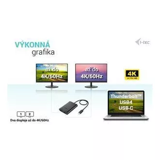 I-tec USB-C Dual 4K/60Hz (egyetlen 8K/30Hz) HDMI videó adapter I-tec USB-C Dual 4K/60Hz (egyetlen 8K/30Hz) HDMI videó adapter