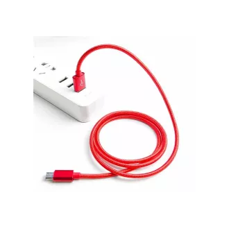 Crono kábel USB 2.0/ USB A hím - microUSB hím, 1,0m, piros prémium
