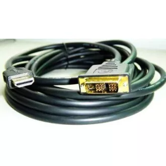 HDMI-DVI kábel 5m, 1.3, M/M árnyékolt, aranyozott érintkezőkkel HDMI-DVI kábel 5m, 1.3, M/M árnyékolt, aranyozott érintkezőkkel