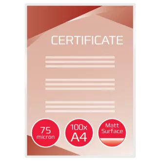 GBC lamináló zsebek A4 75 mic, matt (100)