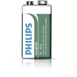 Philips 9V LongLife cink-klorid akkumulátor - 1db