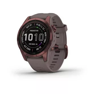 Garmin Fenix 7S PRO Sapphire Solar,Titan Dark Bronze / szürke szalag Garmin Fenix 7S PRO Sapphire Solar,Titan Dark Bronze / szürke szalag