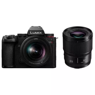 Panasonic Lumix DC-S5 Mark II Lumix S 20-60 mm f/3.5-5.6 Macro O.I.S. Lumix S 50 mm f/1.8 DSLM, 24.2 Mpx, fekete színű Panasonic Lumix DC-S5 Mark II Lumix S 20-60 mm f/3.5-5.6 Macro O.I.S. Lumix S 50 mm f/1.8 DSLM, 24.2 Mpx, fekete színű