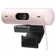 Logitech BRIO 500 webkamera, Full HD, 4x zoom, RightLight 4 HDR-rel, rózsaszín, USB-C