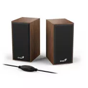GENIUS hangszórók SP-HF180, 2.0, 6W, USB tápegység, 3,5 mm-es jack, fa, barna